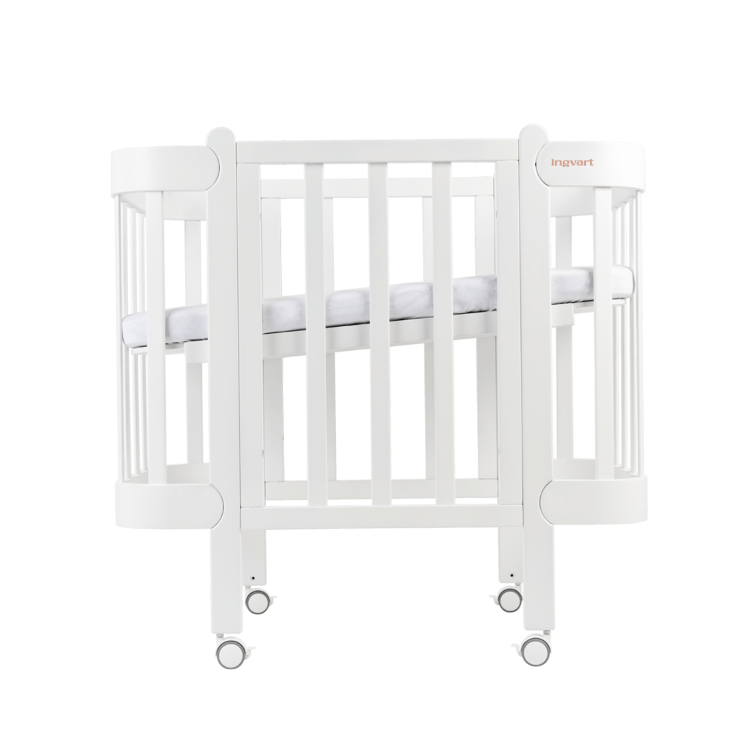 NIKA Convertible Cot – All White - Grows with Your Child from Birth to 5 Years