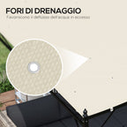 Covering Sheet for Gazebo Pergola 3x3 m in Polyester with 16 Drainage Holes, 297x297 cm, Beige