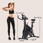 Magnetic Exercise Bike with 10kg Flywheel, Adjustable Seat and Handlebars, LCD Monitor, Tablet Holder, Black