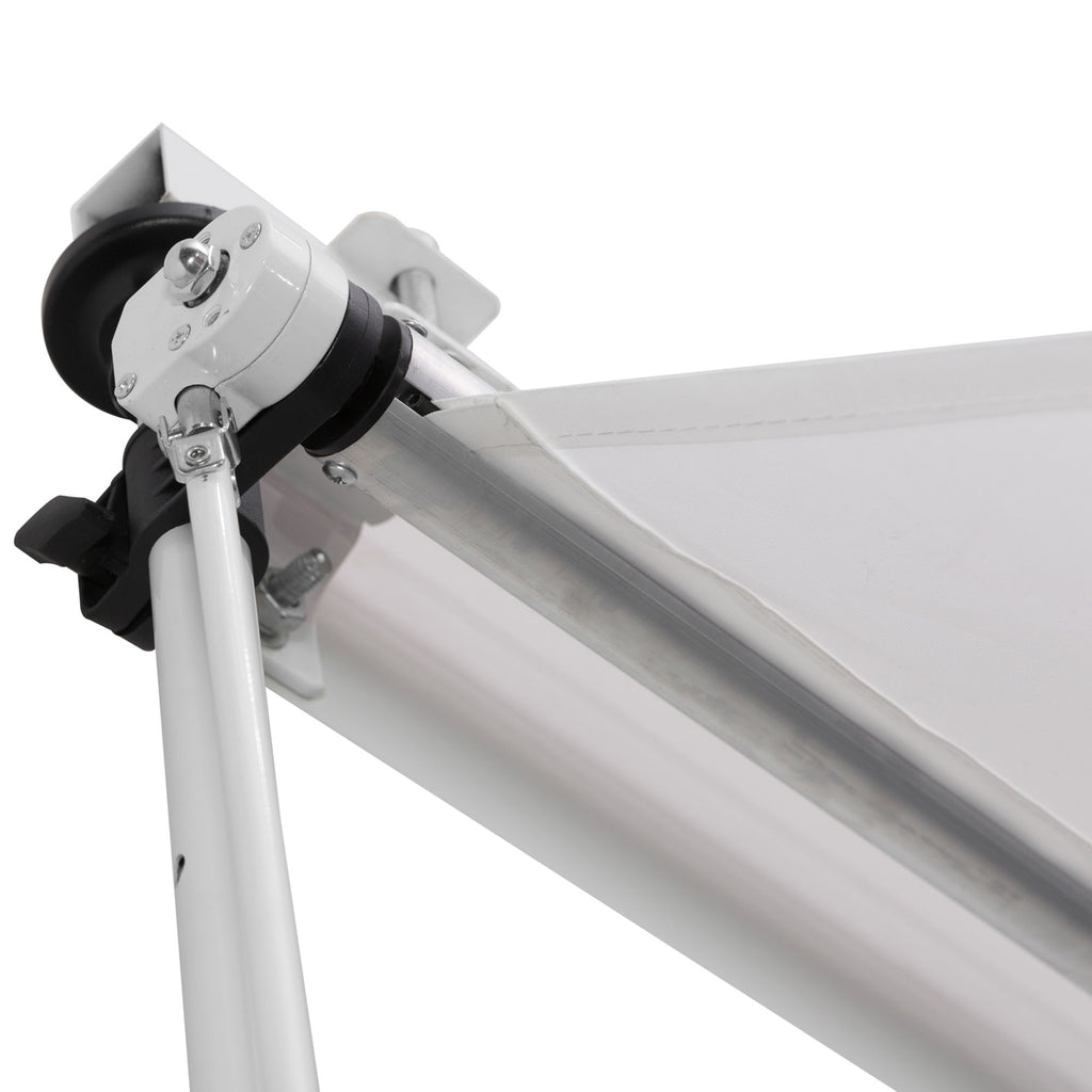 Outsunny 3x1.5m Arm Awning with Crank and Telescopic Structure, White