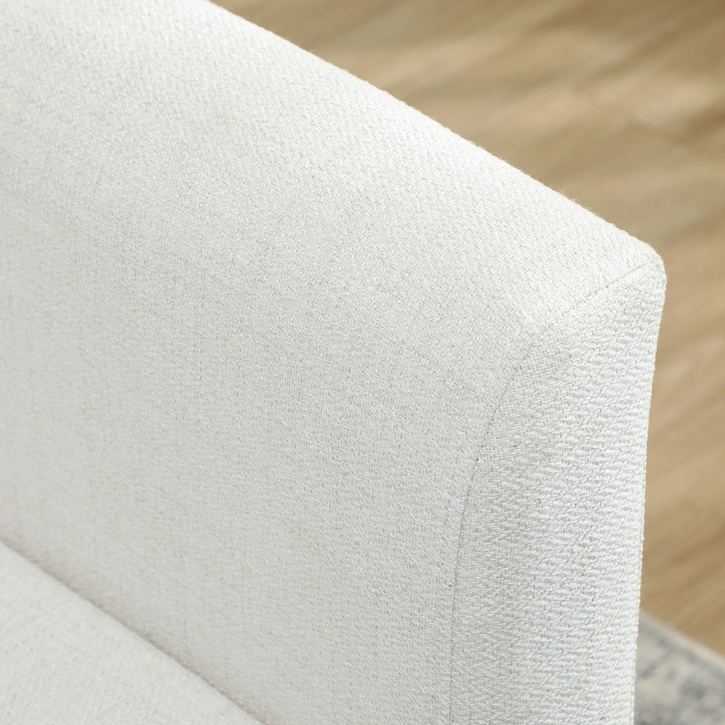 Linen-Effect Corner Sofa Bed with Retractable Storage Compartment, 192x148x86 cm, Cream White