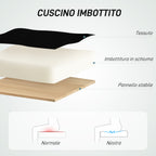 Swivel Chair with Footrest Ring and Curved Backrest, in Polyester, Foam and Plastic, 55x58x94 cm, Black