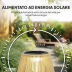 Outsunny Waterproof Solar Lamp with Automatic Switching, in Rattan and Steel, 35x35x55 cm, Yellow