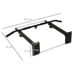 HOMCOM 2 in 1 Wall Pull-Up Bar with 3 Different Handles, Steel, 93.5x65x17 cm, Black - Borgè