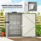 Galvanized Steel Garden Shed with Hinged Door, 100x104x160 cm, Light Grey