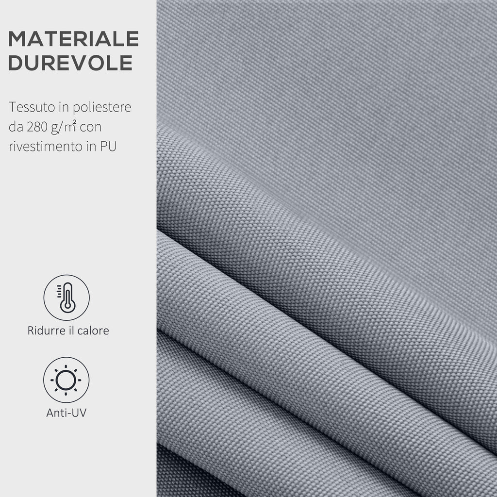 Manually Roll Up Outdoor Awning in Aluminum and Polyester, 2.5x2 m, Gray and White