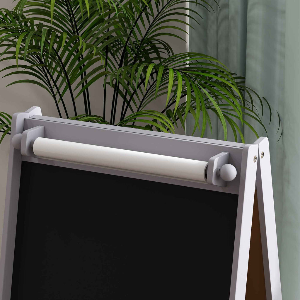 3-in-1 Children's Easel with 2 Storage Bins, Ages 3-8 Years, 54x46.5x93cm, Grey