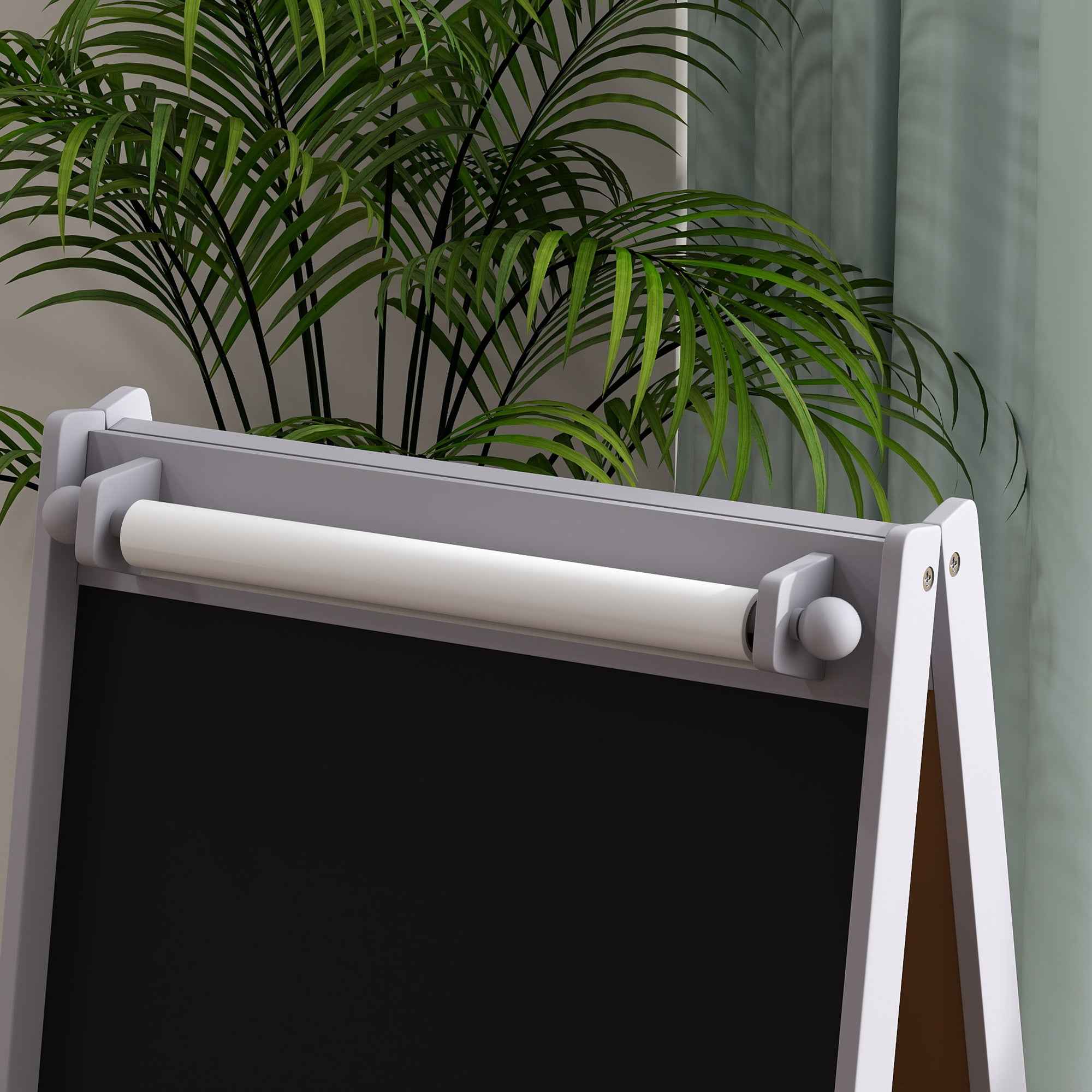 3-in-1 Children's Easel with 2 Storage Bins, Ages 3-8 Years, 54x46.5x93cm, Grey