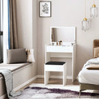 Vanity Make-up Table with Stool and White Mirror - Borgè