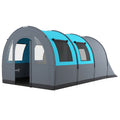 Outsunny Waterproof 5-Person Camping Tent with Night and Day Area, in Polyester, 480x260x200 cm, Gray and Blue - Borgè