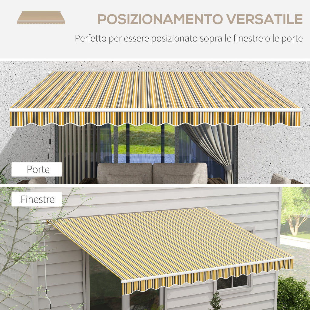 Outdoor Awning with Crank Arms, 350x250 cm, Yellow