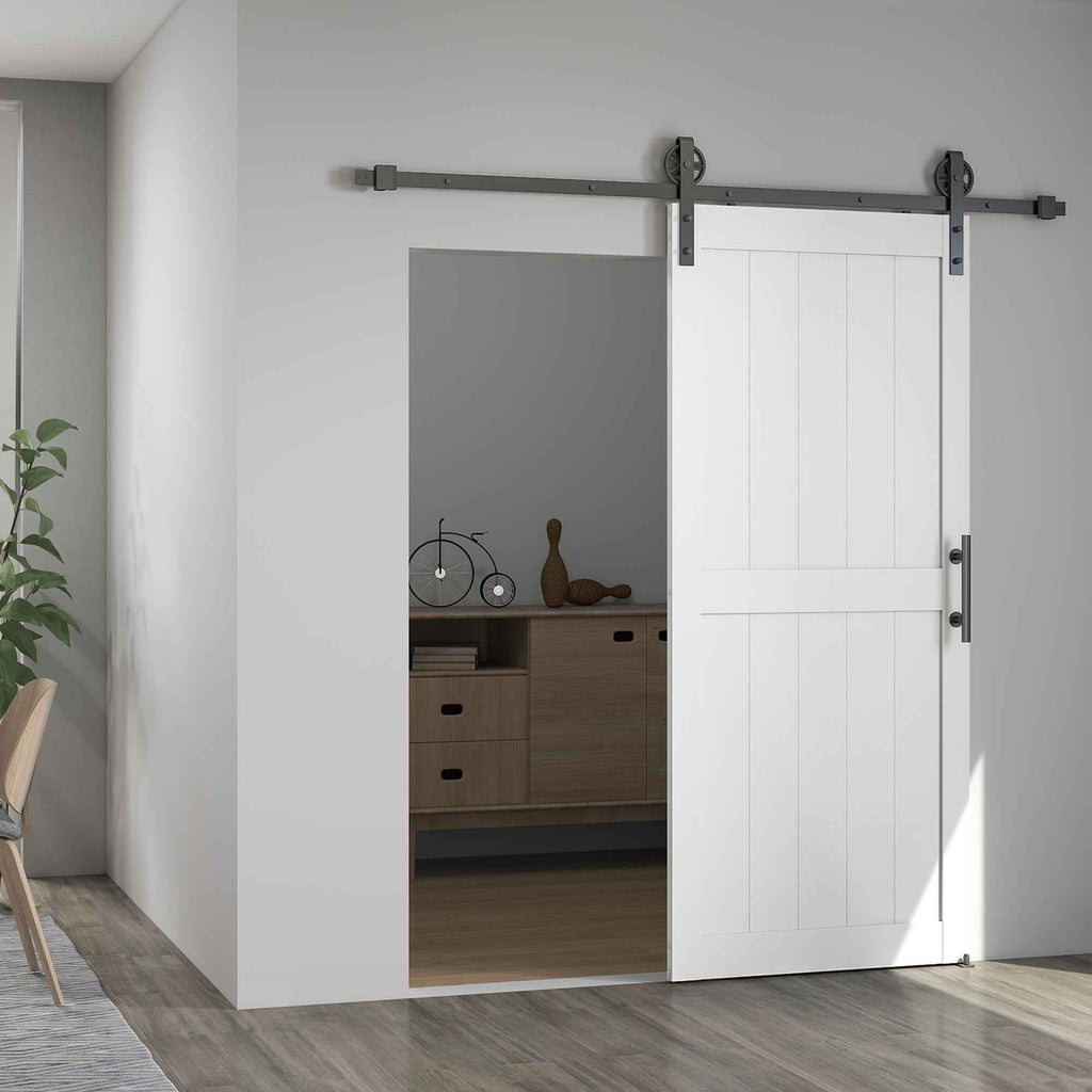 Sliding Door Industrial Style Interior Door, 81.3x213.4cm, Wood