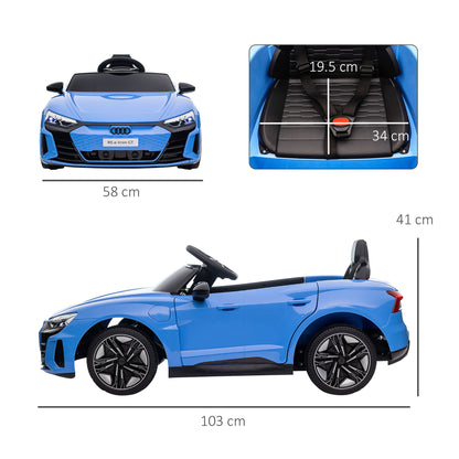 Audi Electric Car for Children 3-5 Years with Remote Control, Suspension and Horn, 103x58x41 cm, Blue and Black