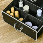 Professional Makeup Trolley Case, Lock with 2 Keys and Wheels, Black 36x23x52cm