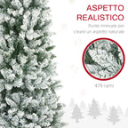 CHRISTMAS TREE - 180cm Christmas Tree with 479 Snowy Branches, Tall and Narrow Design with Folding Base, Green