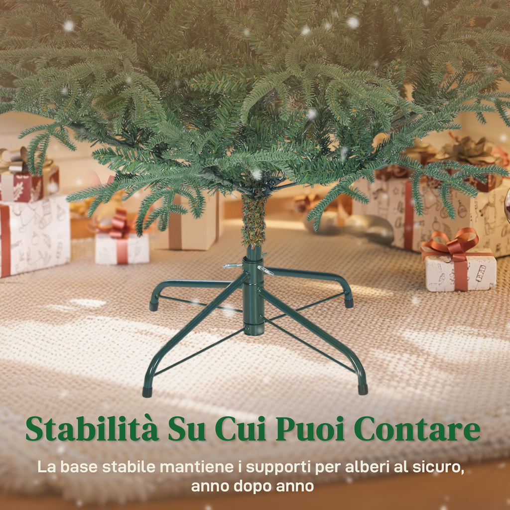 180cm Fireproof Artificial Christmas Tree with 1814 Realistic Branches and Foldable Metal Base