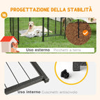 Dog and Puppy Playpen with 16 Modular Panels and 2 Entrances, 80x1.5x60cm