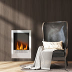 Built-in Bioethanol Fireplace in Steel, 0.9L Capacity and 3.3 Hours Duration, 48x18x59 cm, Silver