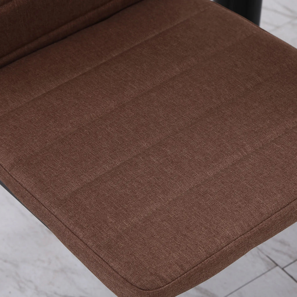 Set of 4 Upholstered Chairs for Living Room or Dining Room, Modern Kitchen Chairs, in Metal and Khaki Fabric