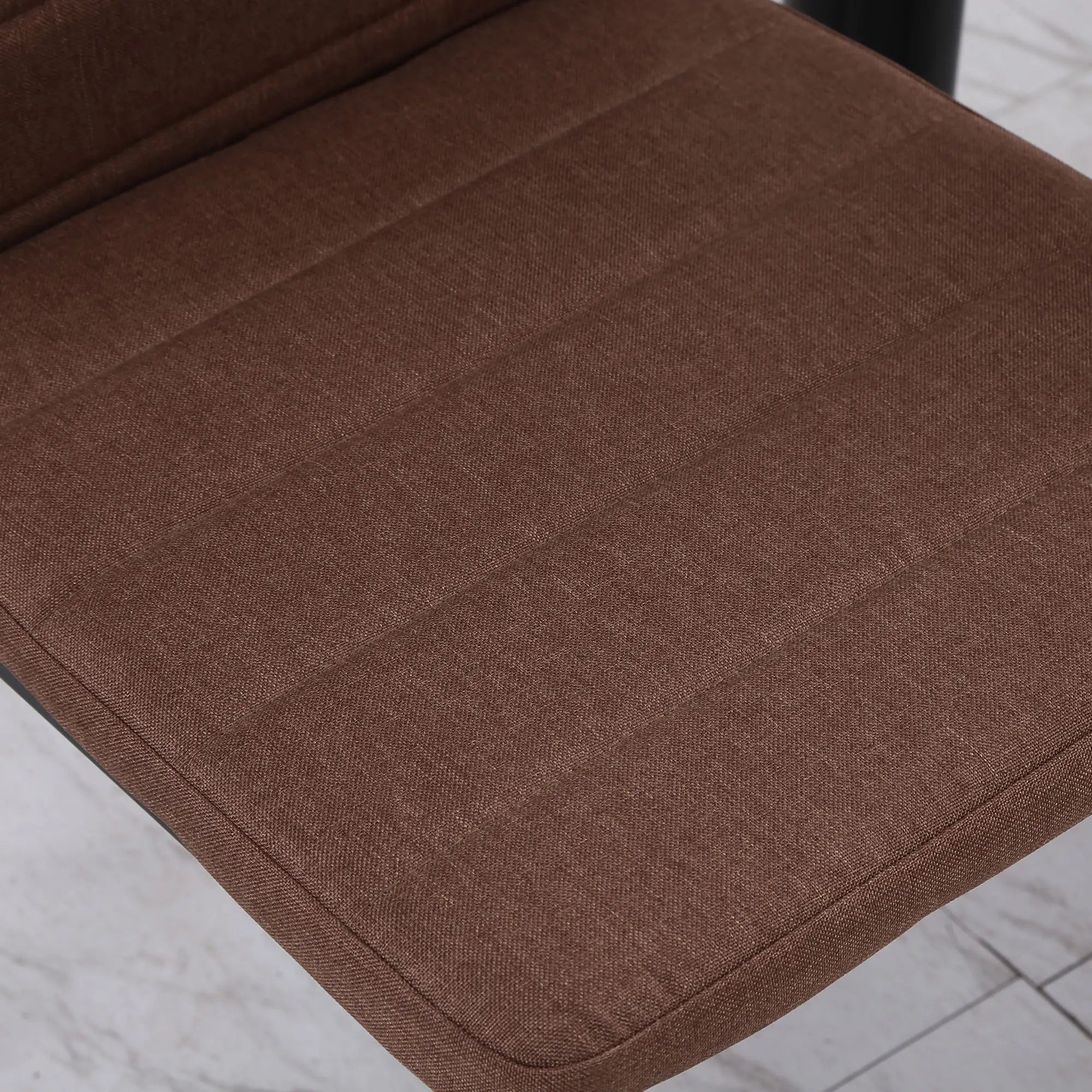 Set of 4 Upholstered Chairs for Living Room or Dining Room, Modern Kitchen Chairs, in Metal and Khaki Fabric