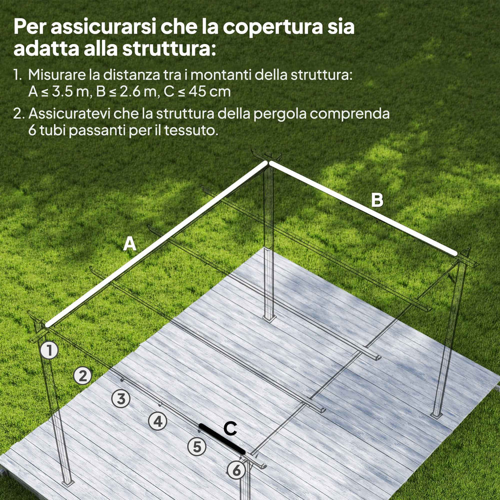 Outsunny 10-Hole Garden Gazebo Replacement Canopy, Breathable Polyester Cover, Grey