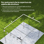 Outsunny 10-Hole Garden Gazebo Replacement Canopy, Breathable Polyester Cover, Grey