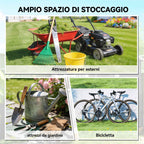 Outsunny Steel Garden Shed with 2 Sliding Doors, Black, 2.6 m²