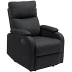 Manual Reclining at 60° with Extra Padded Fabric Chair and Footrest, Black