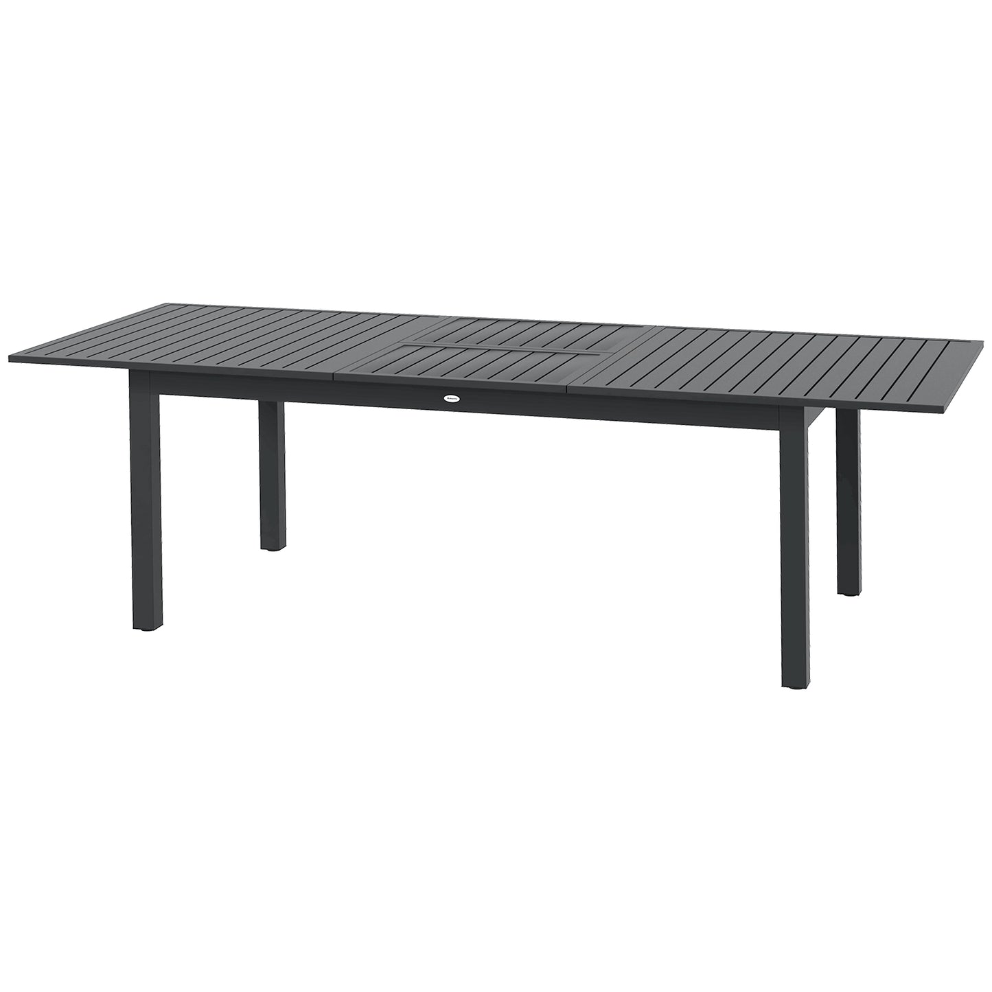 Outsunny Outdoor Table for 8-10 People Extendable 180/240cm in Steel and Aluminium, Dark Gray