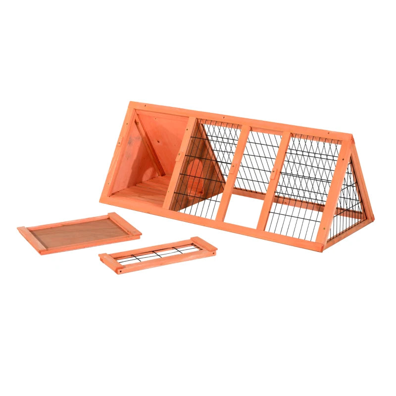 Rabbit and Pet Cage, Fir Wood Rabbit Hutch 118 x 50 x 45 cm - Borge' Group Limited