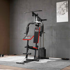 HOMCOM Power Tower Fitness Station Weights 65kg, 135x103x210cm, Black Red