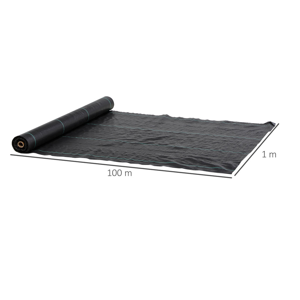 100x1m Breathable and Anti-UV Polypropylene Black Mulch Sheet