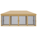 Folding Garden Gazebo 6x3m with Mosquito Net, Adjustable Height and Transport Bag, Beige - Borgè