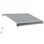 Outsunny sun tent for outdoor outbuilding with metal and aluminum crank, 395x245 cm, gray - Borgè