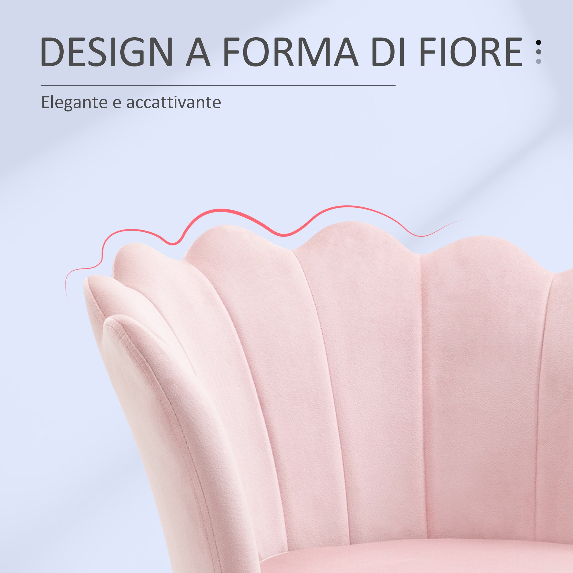 Vintage Style Velvet Shell Lounge Chair with Gold Legs in Pink