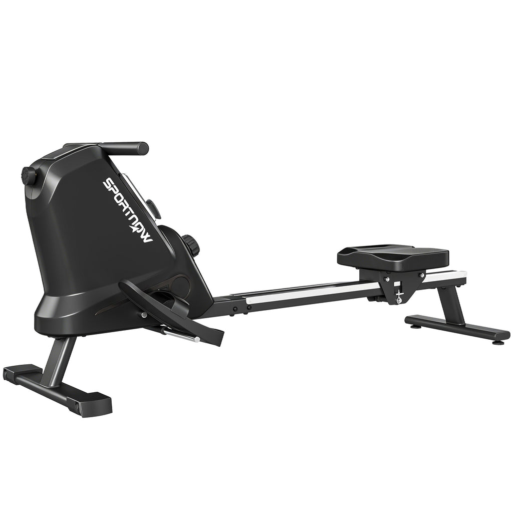 SPORTNOW Rowing Machine, 16 Levels Magnetic Resistance, Aluminum Track, Bluetooth, APP Compatible.