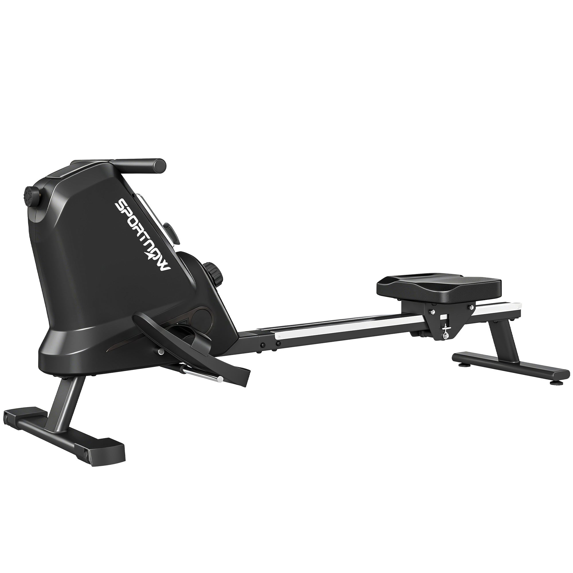 SPORTNOW Rowing Machine, 16 Levels Magnetic Resistance, Aluminum Track, Bluetooth, APP Compatible.