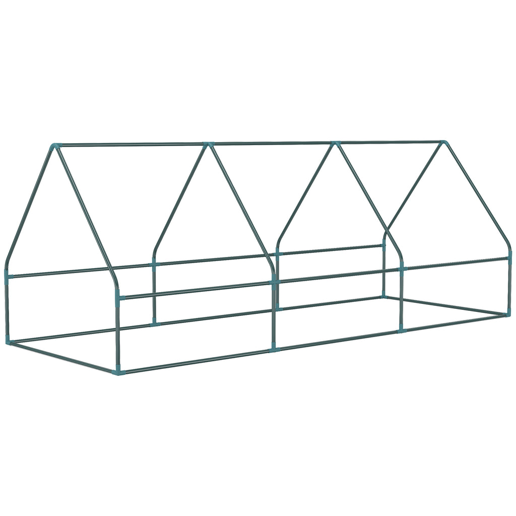 Small Greenhouse with 2 Side Windows and Central Window, in Steel, PE and PP, 240x90x90 cm, Green