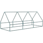 Small Greenhouse with 2 Side Windows and Central Window, in Steel, PE and PP, 240x90x90 cm, Green