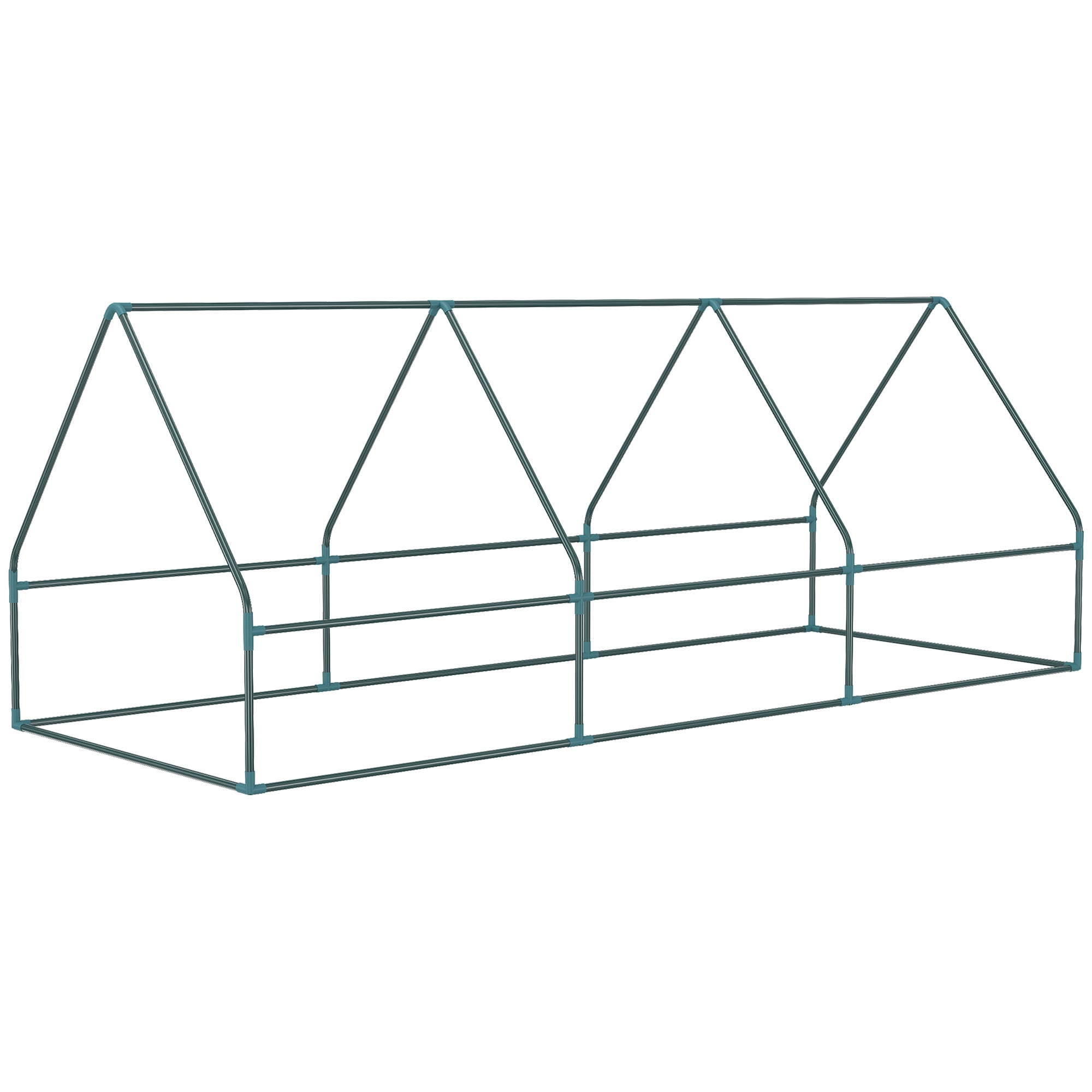 Small Greenhouse with 2 Side Windows and Central Window, in Steel, PE and PP, 240x90x90 cm, Green