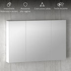 kleankin Bathroom Wall Cabinet with 3 Mirrored Doors and Adjustable Wooden Shelves 90x13.5x60 cm, White