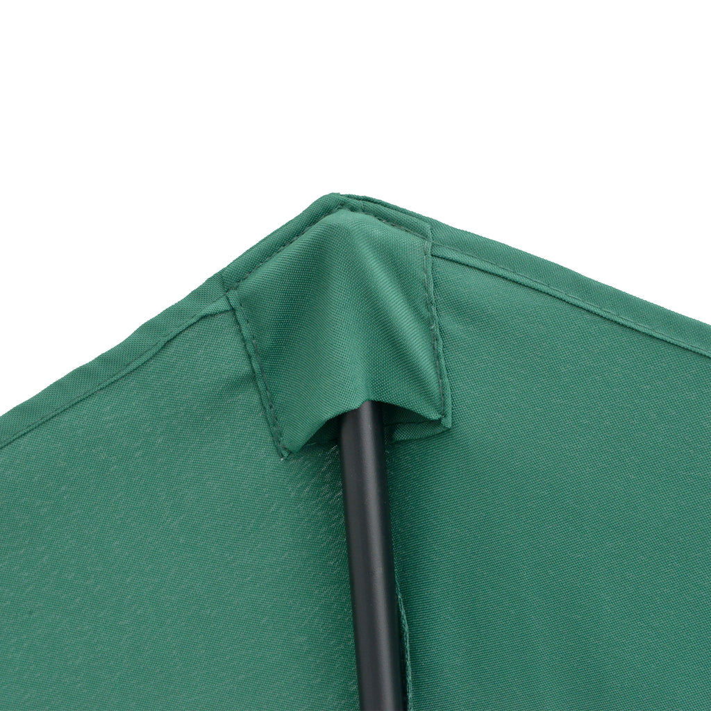 2.7x2.4m Semi-Circular Wall-Mounted Umbrella with Crank Opening in Polyester, Green