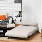 3 in 1 Sofa Bed with 6-Position Reclining Backrest, 94x78x80 cm, Beige