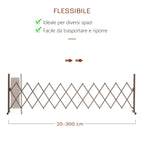 Adjustable Width Garden Fence, Metal and Aluminum, 300x31x103.5 cm, Dark Brown