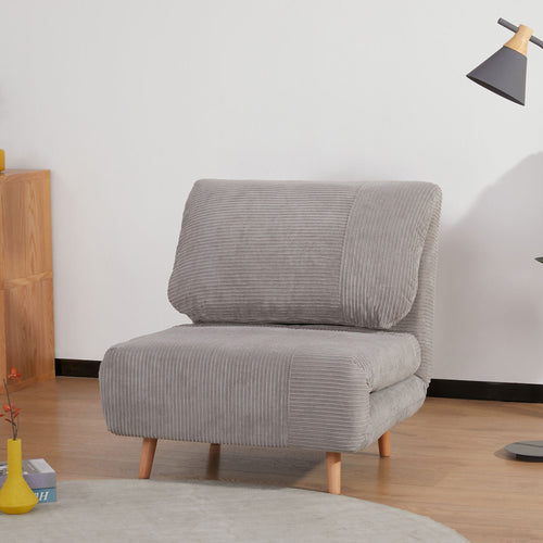 2-in-1 Reclining Sofa Bed with Extra-Large Seat, Velvet Effect, Grey