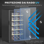 Wine Refrigerator for 41 Bottles, 91L Capacity, Temperature Control and Wooden Shelves, Black