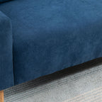 Nordic Style Modern Quilted 2 Seater Sofa, Polyester and Wood, 145x76x88 cm, Blue