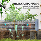 Outsunny Outdoor Steel Planter with Open Bottom and Reinforced Edges, 240x120x30 cm, Silver