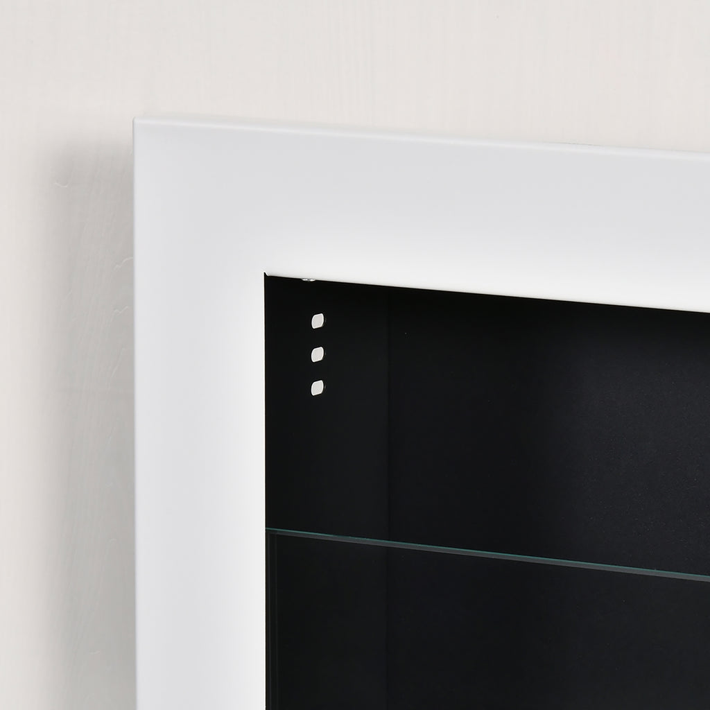 Wall-Mounted Bioethanol Fireplace with 3 x 1L Tanks and 20m² Coverage, Steel and Glass, 120x15x40 cm, White