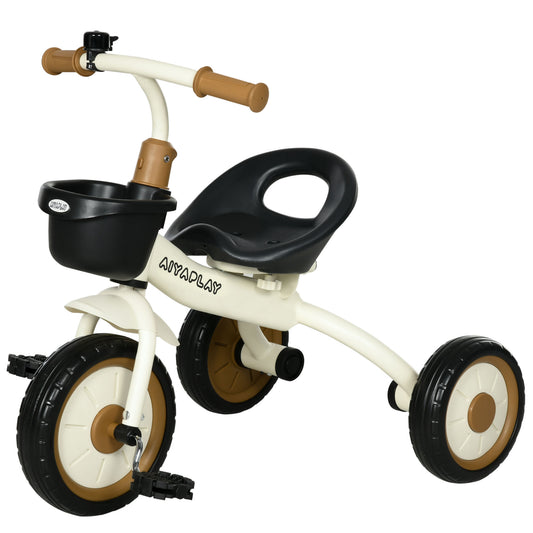 Children's Tricycle for 2-5 Years with Adjustable Seat and Bell, 70.5x50x58cm, White